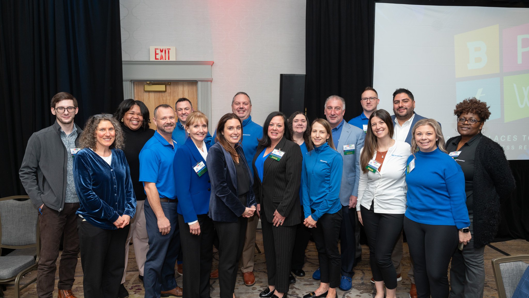 Group of Broadview employees standing together